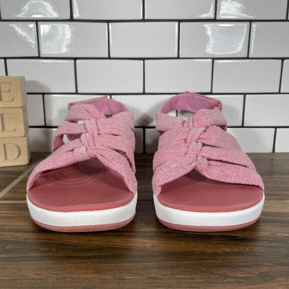 Clarks Arla Fern Womens Size 8 Wide Shoes Red Strappy Slingback Platform Sandal - Picture 2 of 12